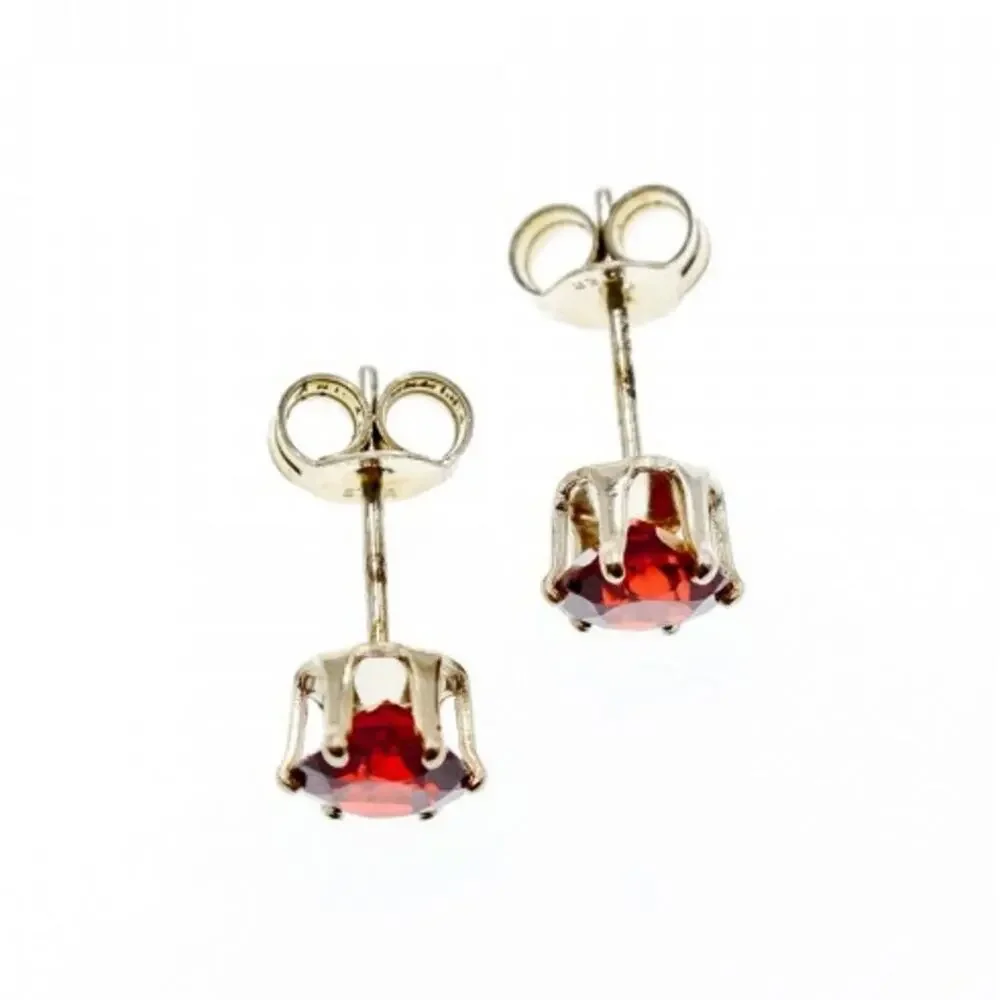 925 Sterling Silver Garnet Earrings